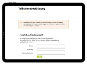 Abschlusstest des Webtrainers KI-Anwendungen sicher einsetzen