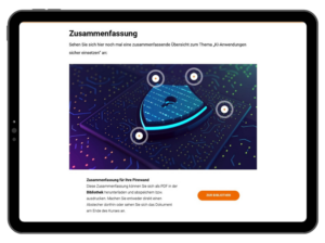 Zusammenfassung des Inhalts des Webtrainers KI-Anwendungen sicher einsetzen